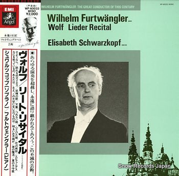 FURTWANGLER, WILHELM wolf; lieder recital WF-60033