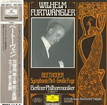 FURTWANGLER, WILHELM beethoven; symphonie nr.4 / grobe fuge MG6013