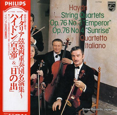 QUARTETTO ITALIANO haydn; string quartets no.3 "emperor" & 4 "sunrise" X-7708