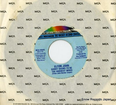 JOHN, ELTON sorry seems to be the hardest word MCA-40645