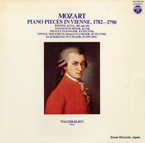 KLEIN, WALTER mozart; piano pieces in vienne, 1782-1790 OW-7692-VX