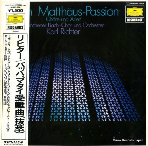 RICHTER, KARL bach; matthaus-passion chore und arien MGX7028