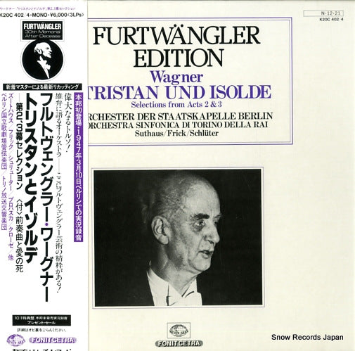 FURTWANGLER, WILHELM wagner; tristan und isolde selections from acts 2&3 K20C402/4