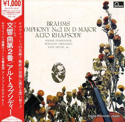 SAWALLISCH, WOLFGANG brahms; symphony no.2 in d major alto rhapsody FG-74