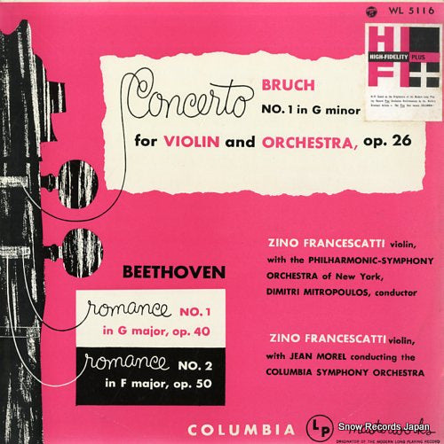 FRANCESCATTI, ZINO bruch; no.1 for violin and orchestra op.26 WL5116