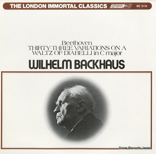 BACKHAUS, WILHELM beethoven; thirty-three variations on a waltz of diabelli in c major MZ5116