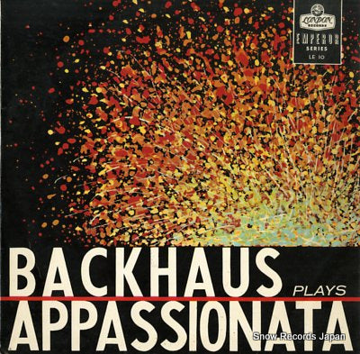 BACKHAUS, WILHELM beethoven; piano sonata no.23 in f minor, op.57 appassionata LE10