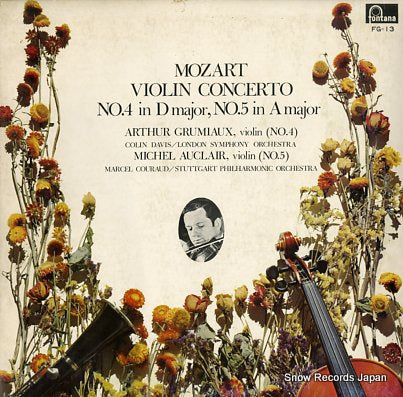 GRUMIAUX, ARTHUR mozart; violin concerto no.4 in d major, no.5 in a major FG-13
