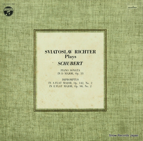 RICHTER, SVIATOSLAV schubert; piano sonata in d major, op.53 HR-1010-RM