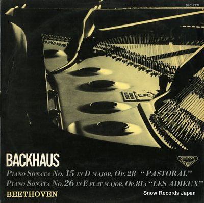 BACKHAUS, WILHELM beethoven; piano sonata no.15 "pastoral" & no.26 "les adieux" SLC1271