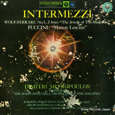 MITROPOULOS, DIMITRI intermezzi ZL-72