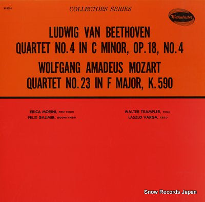 MORINI, ERICA beethoven; quartet no.4 in c minor, op.18, no.4 G-5905