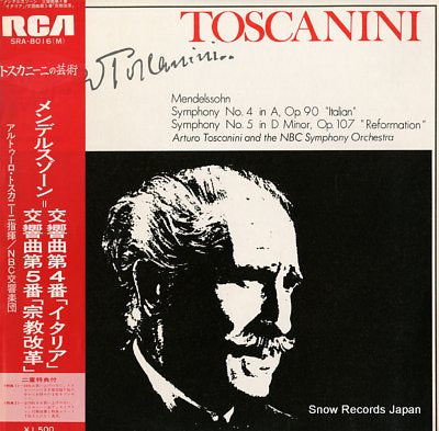 TOSCANINI, ARTURO mendelssohn; symphony no.4 "italian" & no.5 "reformation" SRA-8016(M)