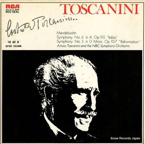 TOSCANINI, ARTURO mendelssohn; symphony no.4 "italian" & no.5 "reformation" SRA-8016(M)