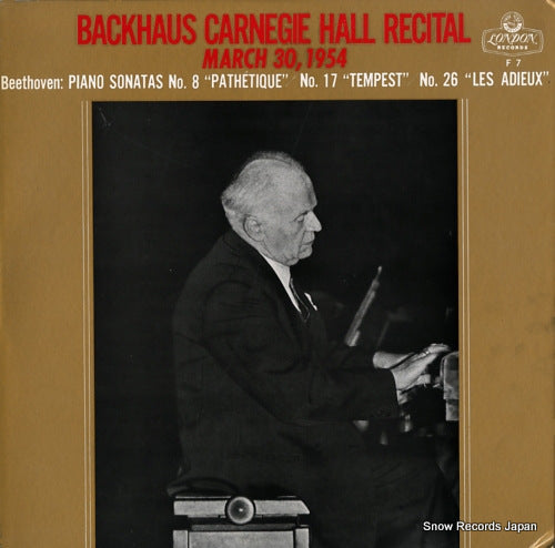 BACKHAUS, WILHELM backhaus carnegie hall recital F7