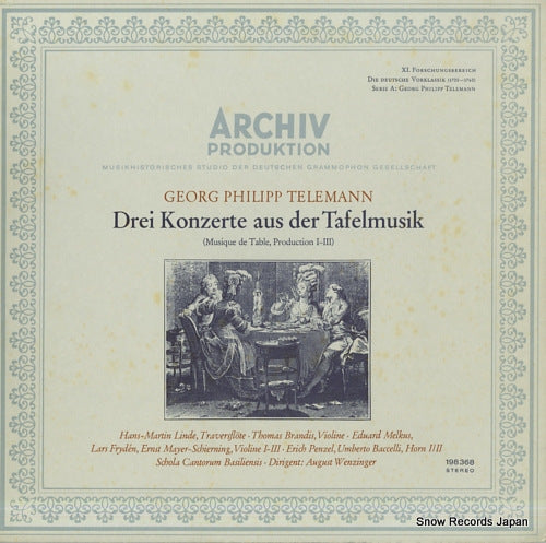 WENZINGER, AUGUST telemann; drei konzerte aus der tafelmusik 198368