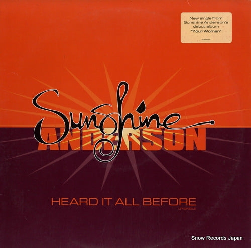 ANDERSON, SUNSHINE heard it all before 0-95524