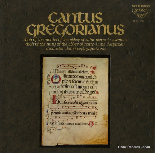 CHOIR OF THE MONKS OF THE ABBEY OF SAINT-PIERRE DE SOLESMES cantus gregorianus SLC-1541-3