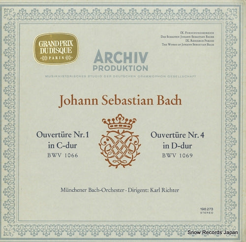 RICHTER, KARL bach; ouverture nr.1 & nr.4 198273