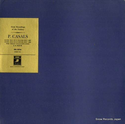 CASALS, PABLO bach; suite no.1 & no.2 GR-2016