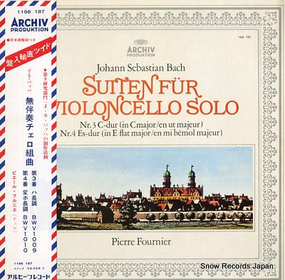 FOURNIER, PIERRE bach; suiten fur violoncello solo 1198187