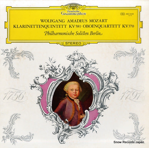PHILHARMONISCHE SOLISTEN BERLIN mozart; klarinettenquintett kv581, oboenquartett kv370 MG2453