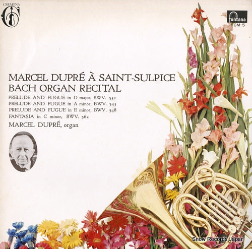 DUPRE, MARCEL bach; marcel dupre a saint-sulpice bach organ recital FCM-5