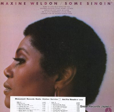 WELDON, MAXINE some singin' KZ32588