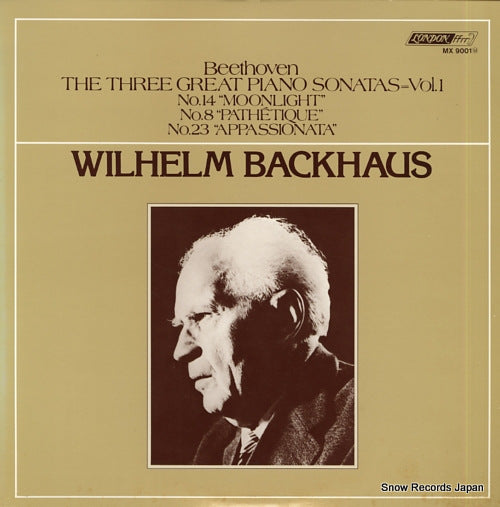 BACKHAUS, WILHELM beethoven; the three great piano sonatas-vol.1 MX9001M