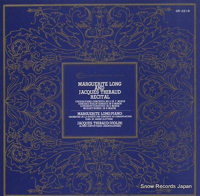 LONG, MARGUERITE / JACQUES THIBAUD recital GR-2216