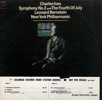 BERNSTEIN, LEONARD charles ives; symphony no.2 and the fourth of july ML6289