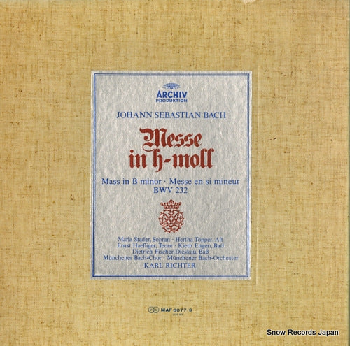 RICHTER, KARL bach; mass in b minor bwv232 MAF8077/9