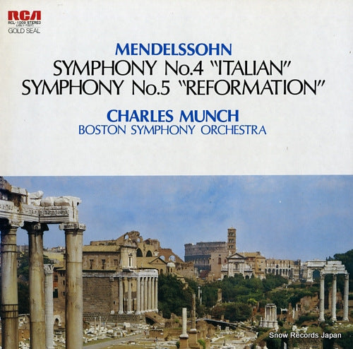 MUNCH, CHARLES mendelssohn; symphony no.4 "italian" & no.5 "reformation" RCL-1009