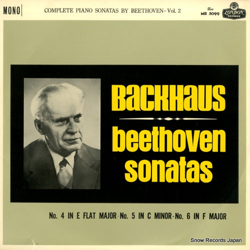 BACKHAUS, WILHELM beethoven; piano sonatas MR-5099