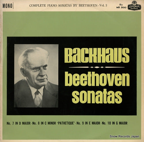 BACKHAUS, WILHELM beethoven; complete piano sonatas=vol.3 MR-5100