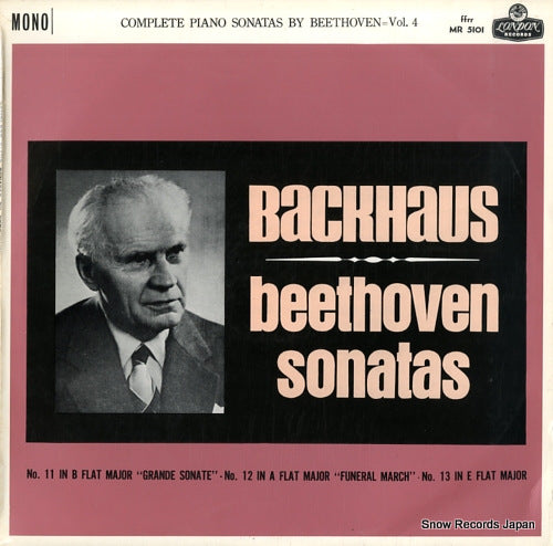 BACKHAUS, WILHELM beethoven; complete piano sonatas=vol.4 MR-5101