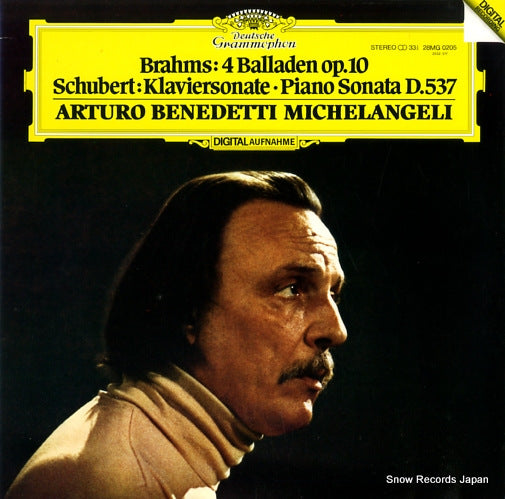 MICHELANGELI, ARTURO BENEDETTI brahms; 4 balladen op.10 28MG0205
