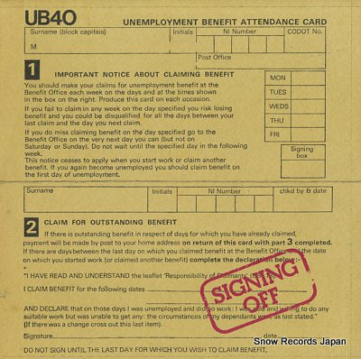 UB40 signing off UB-1