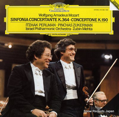 PERLMAN, ITZHAK / ZUKERMAN, PINCHAS mozart; sinfonia concertante k.364/concertone k.190 415486-1