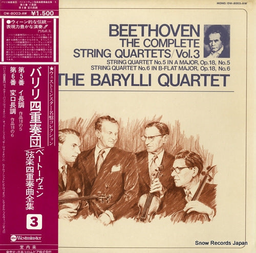 BARYLLI QUARTET, THE beethoven; the complete string quartets vol.3 OW-8003-AW