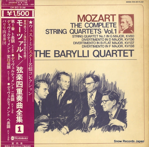 BARYLLI QUARTET, THE mozart; the complete string quartets vol.1 OW-8019-AW