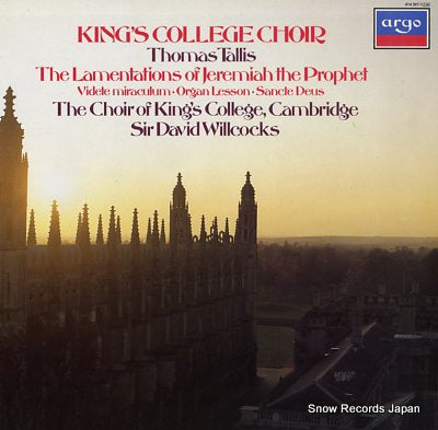 KING'S COLLEGE CHOIR CAMBRIDGE tallis; the lementations of jeremiah the prophet 414367-1