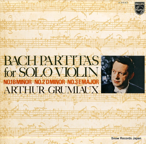 GRUMIAUX, ARTHUR bach; partitas for solo violin no.1, no.2, no.3 X-5542