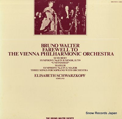 WALTER, BRUNO farewell to the vienna philharmonic orchestra OW-7214-5-BS
