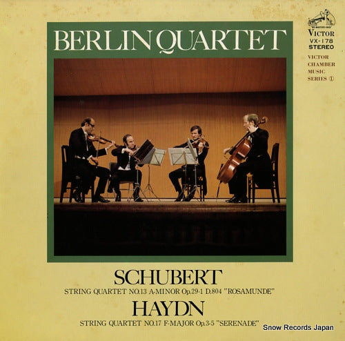 BERLIN QUARTET schubert; string quartet no.13 "rosamunde" VX-178