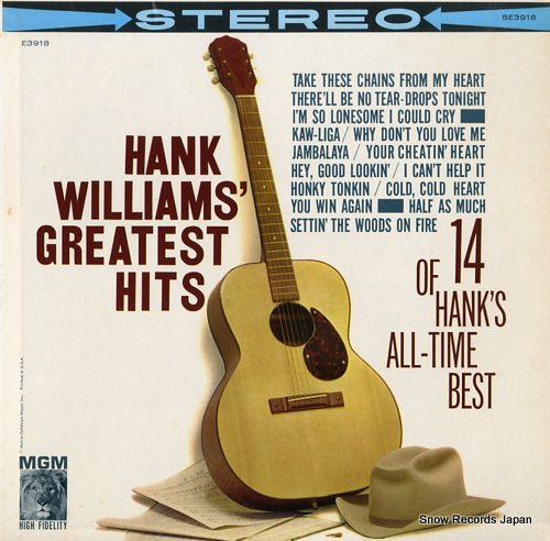 WILLIAMS, HANK hank williams' greatest hits SE3918