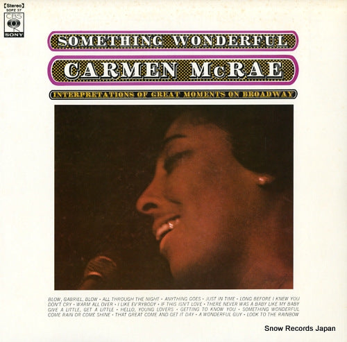 MCRAE, CARMEN something wonderfull SOPZ37