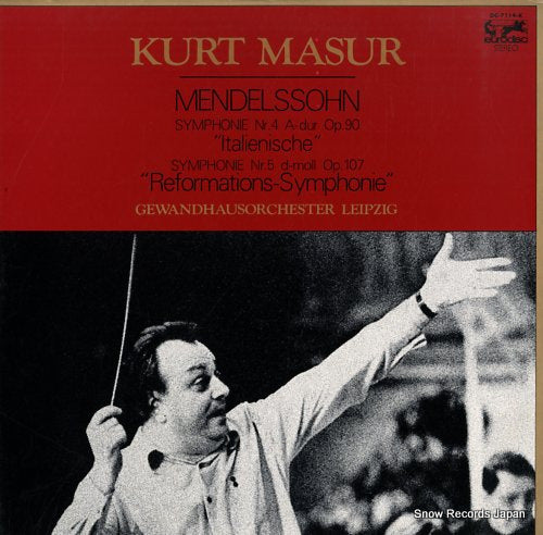 MASUR, KURT mendelssohn; symphonie nr.4 a-dur op.90 "italienische" OC-7114-K