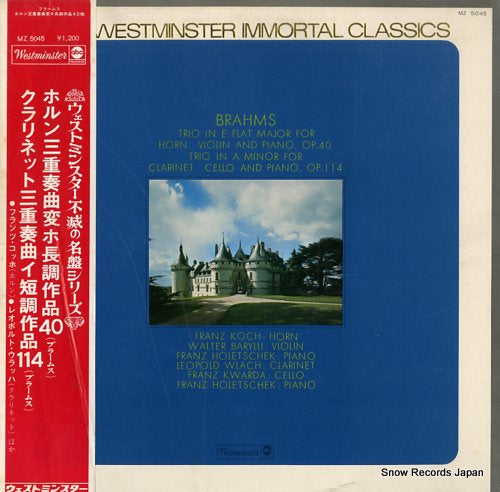 KOCH, FRANZ brahms; trio in e flat major for horn, violin and piano MZ5045