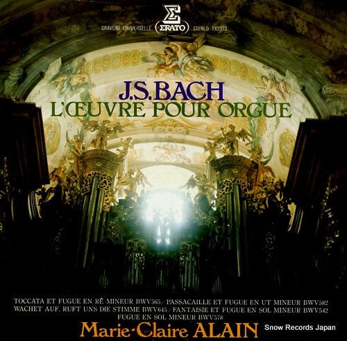 ALAIN, MARIE-CLAIRE bach; l'ceuvre pour orgue EX-2323